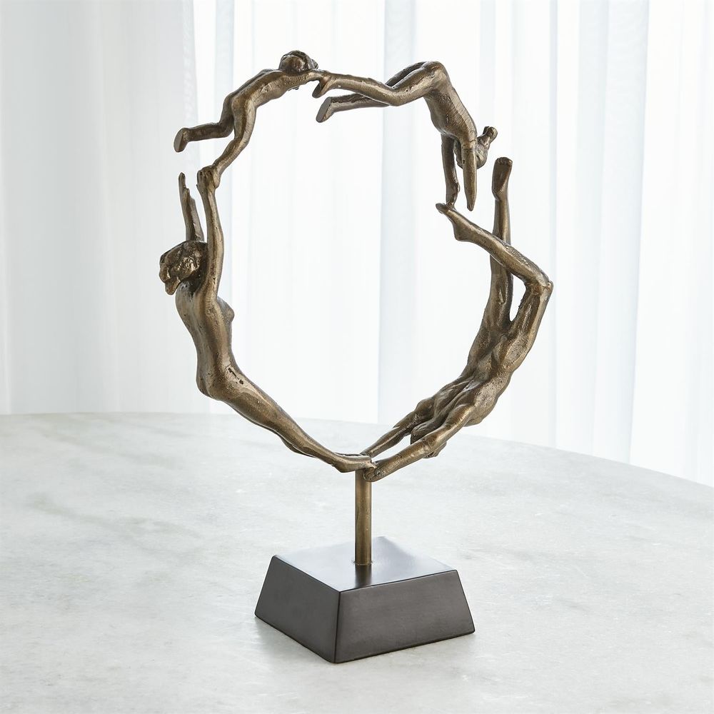 Family Sculpture-Antique Brass