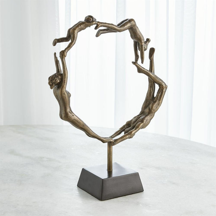 Family Sculpture-Antique Brass