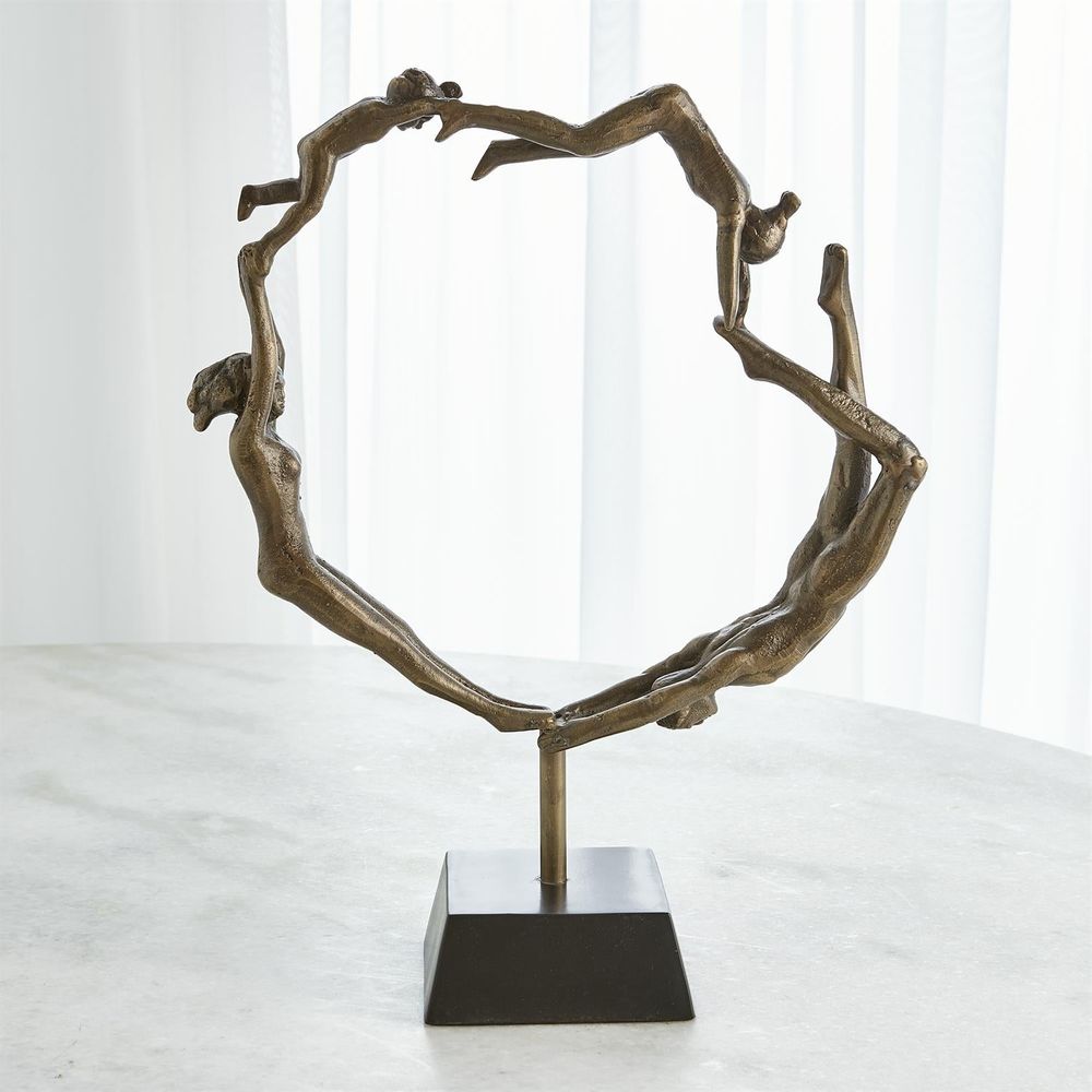 Family Sculpture-Antique Brass