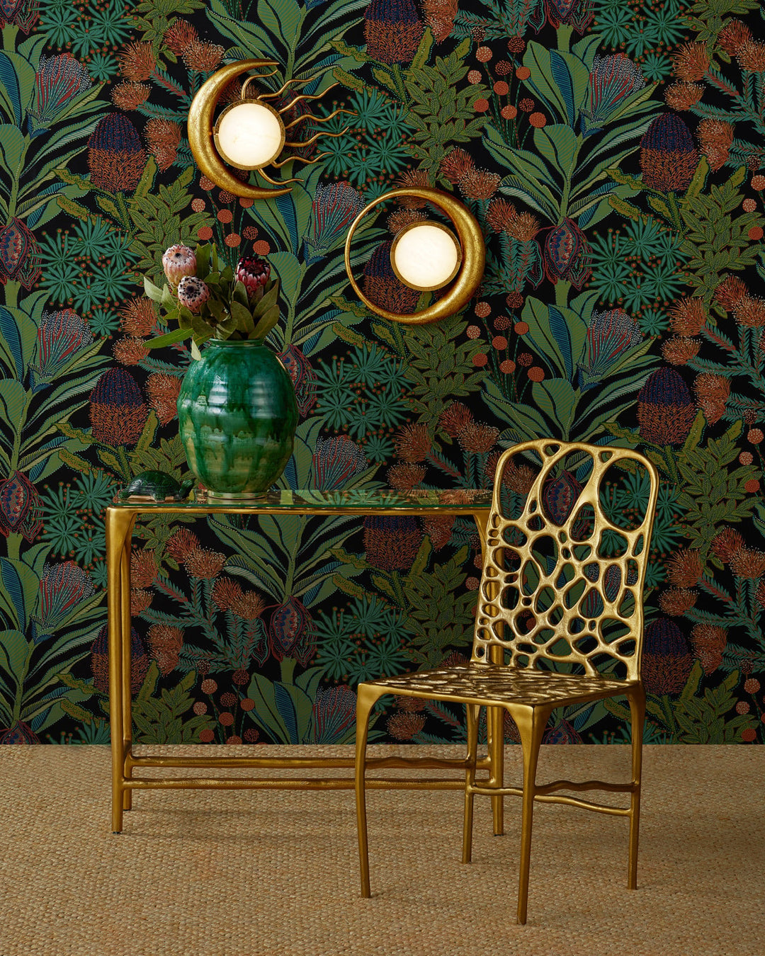 Console Tables Honeycomb Gold Console Table