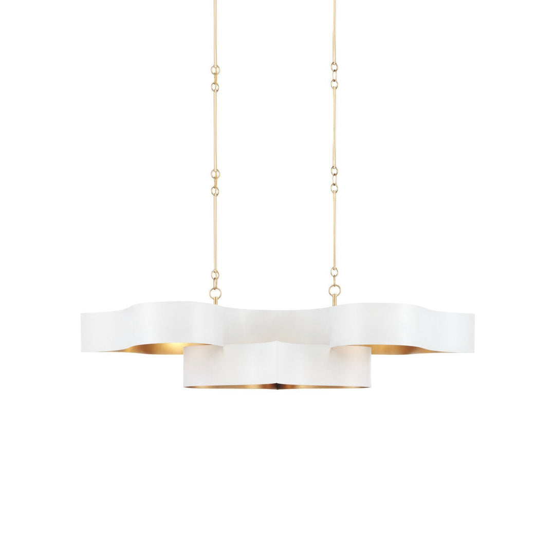 Grand Lotus White Oval Chandelier