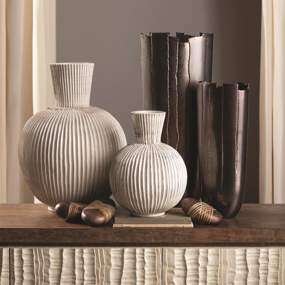 Furrow Sphere Vase-Lg