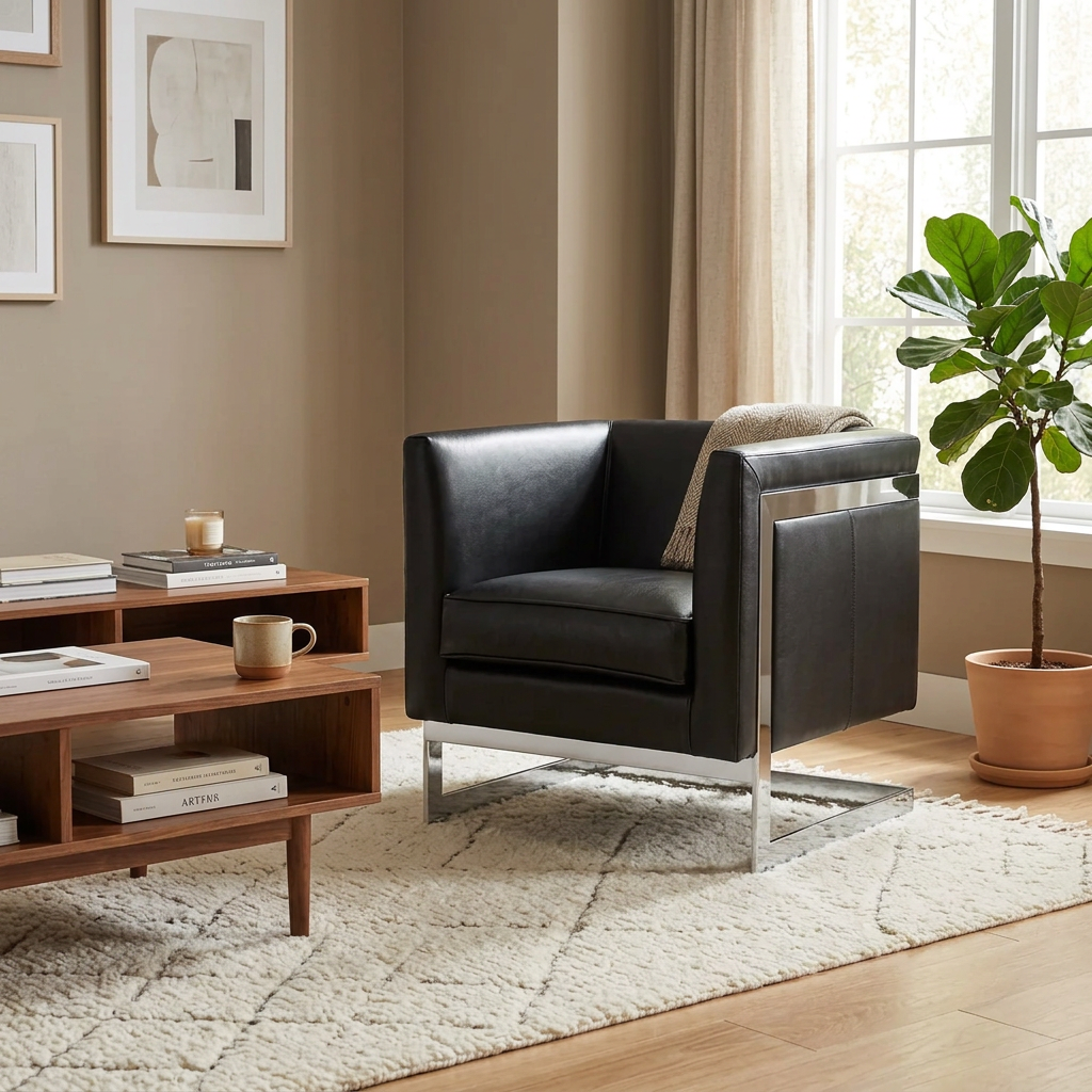 Soho Armchair - Black Leather