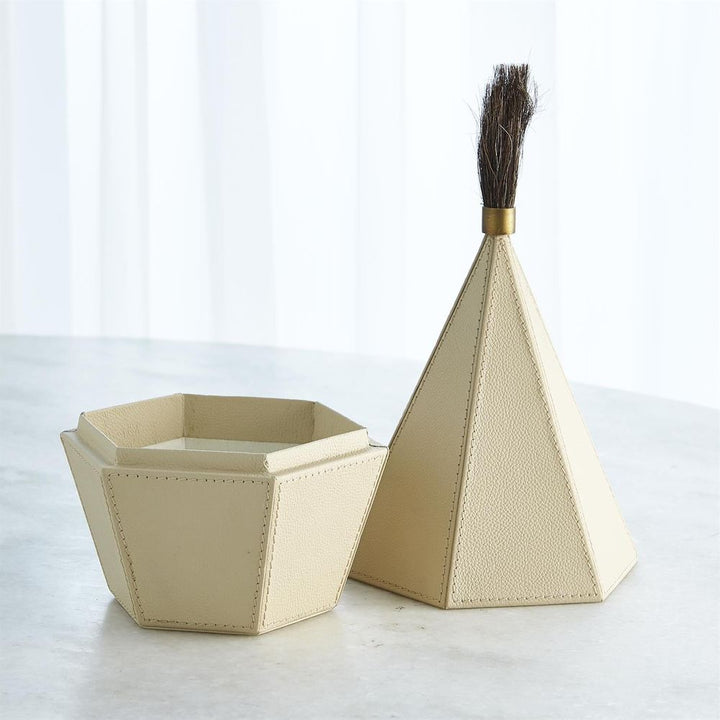 Zephyr Box-Ivory Leather-Lg