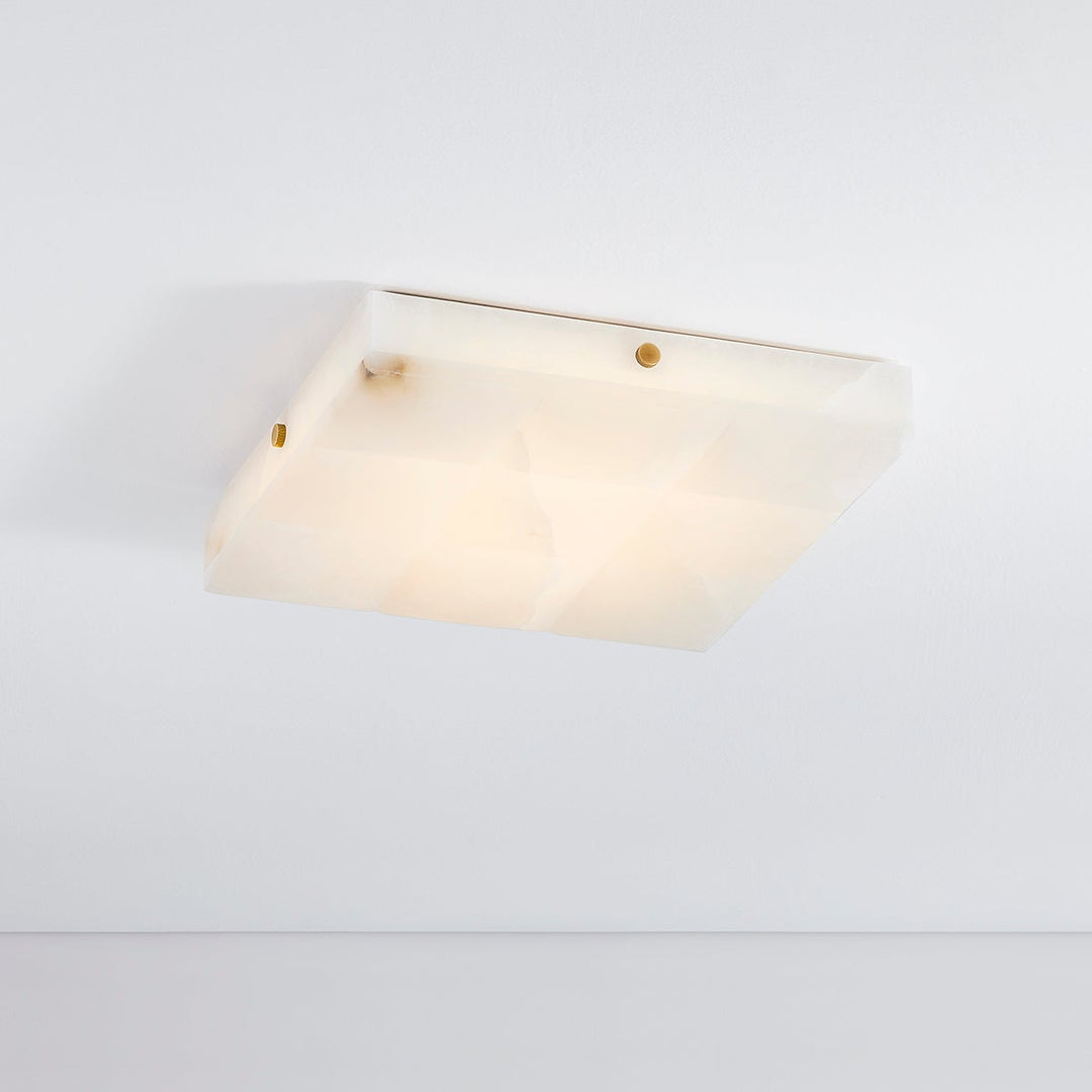 Gypsum Flush Mount - Vintage Brass