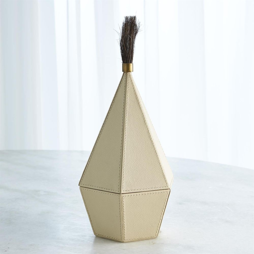 Zephyr Box-Ivory Leather-Lg