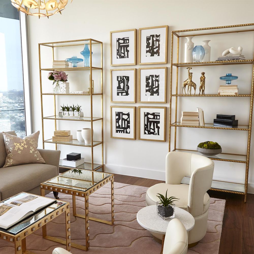 Bookcases & Etageres Stud Etagere-Gold Leaf