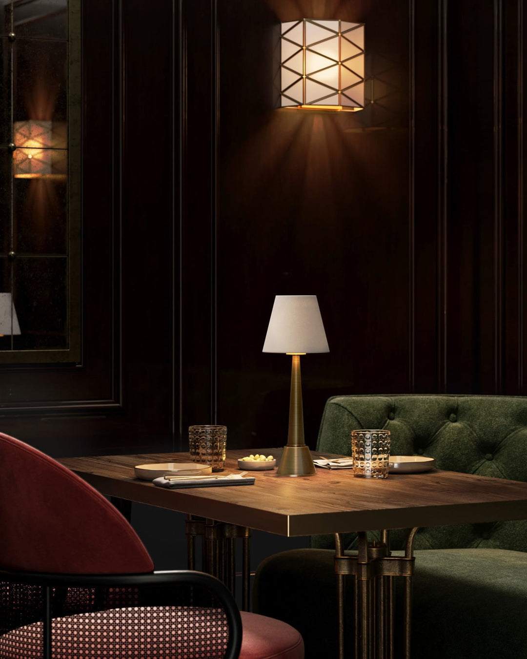 Table Lamps Saunter Brass Cordless Table Lamp