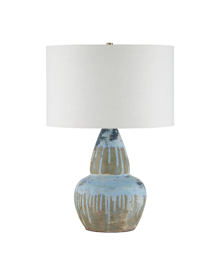 Catania Antique Blue Drip Gourd Table Lamp