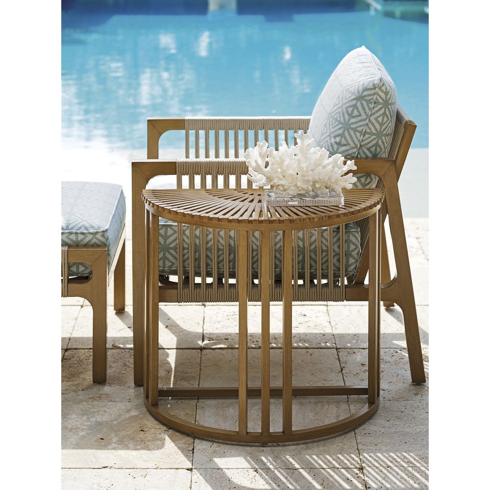 Outdoor Side Tables Demilune End Table - 3925 Medium Brown