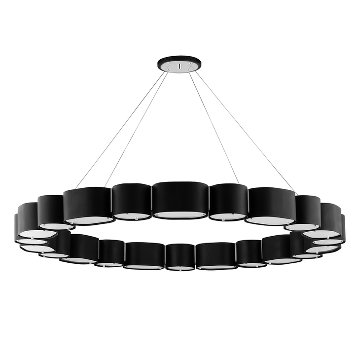 Chandeliers Opal Chandelier - Soft Black/Stainless Steel 22 Lights