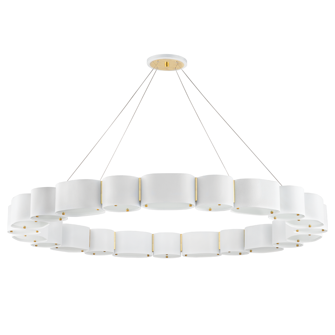 Opal Chandelier - Soft White/Vintage Brass 22 Lights