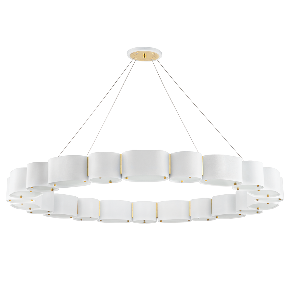 Chandeliers Opal Chandelier - Soft White/Vintage Brass 22 Lights