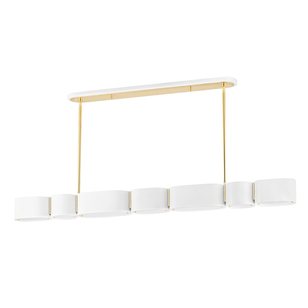 Opal Linear - Soft White/Vintage Brass 7 Lights