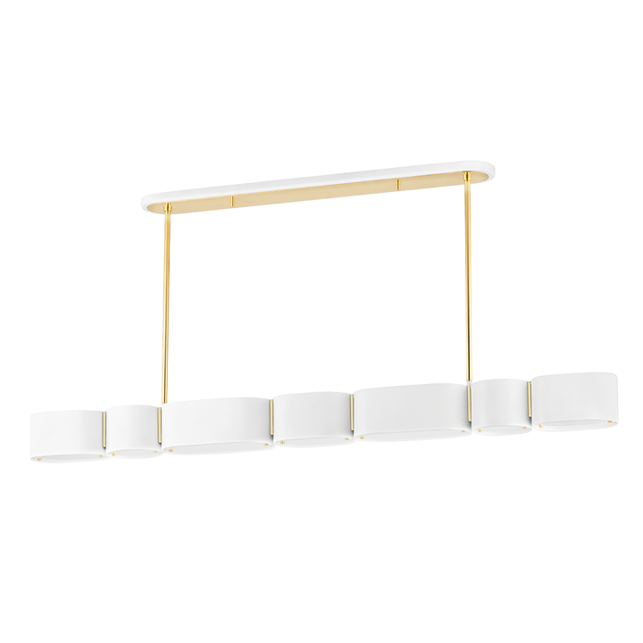 Opal Linear - Soft White/Vintage Brass 7 Lights