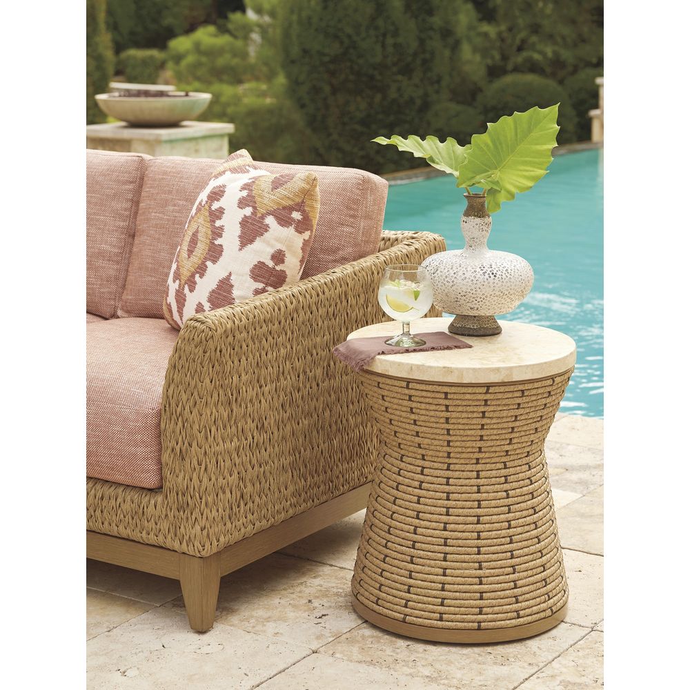Outdoor Side Tables Round Side Table - Light Brown