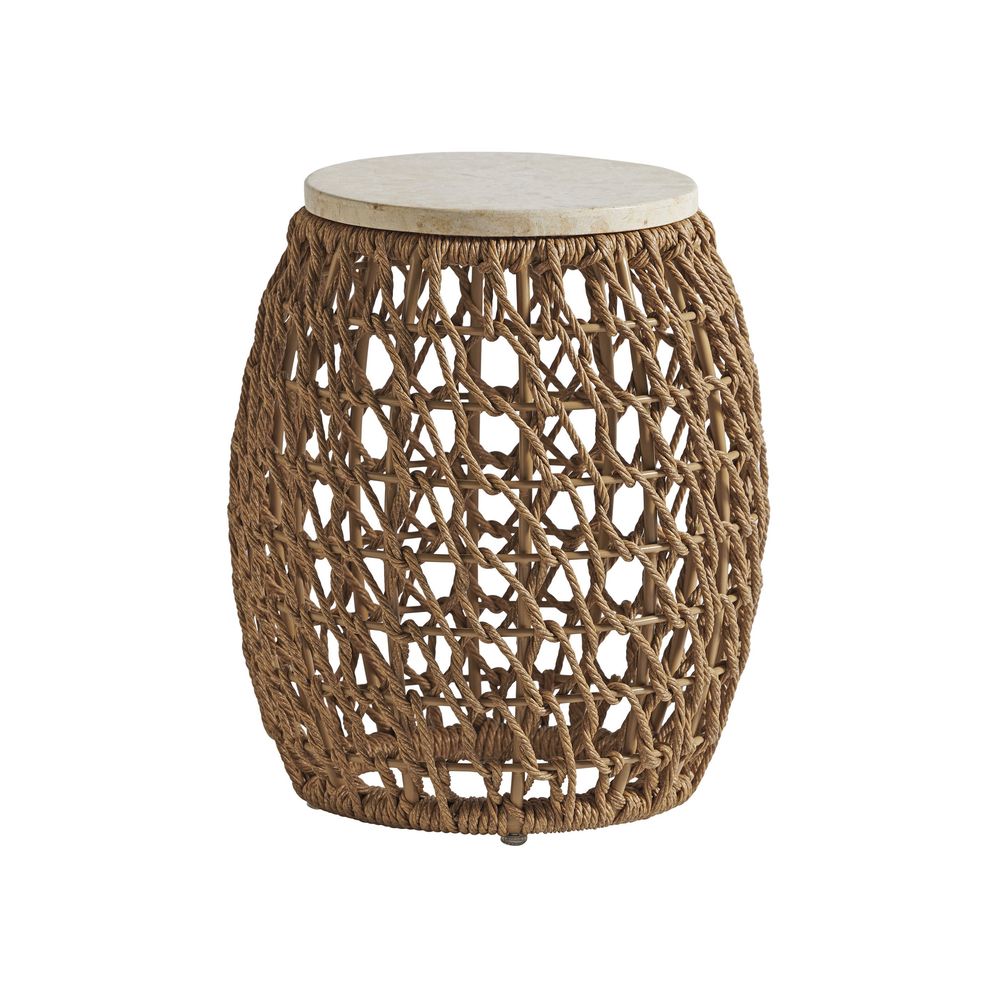 Outdoor Side Tables Round Accent Table - Light Brown