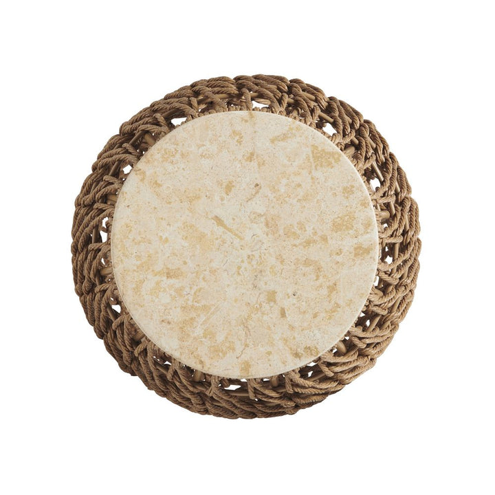 Outdoor Side Tables Round Accent Table - Light Brown