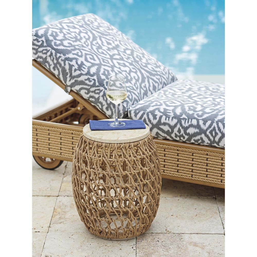 Outdoor Side Tables Round Accent Table - Light Brown