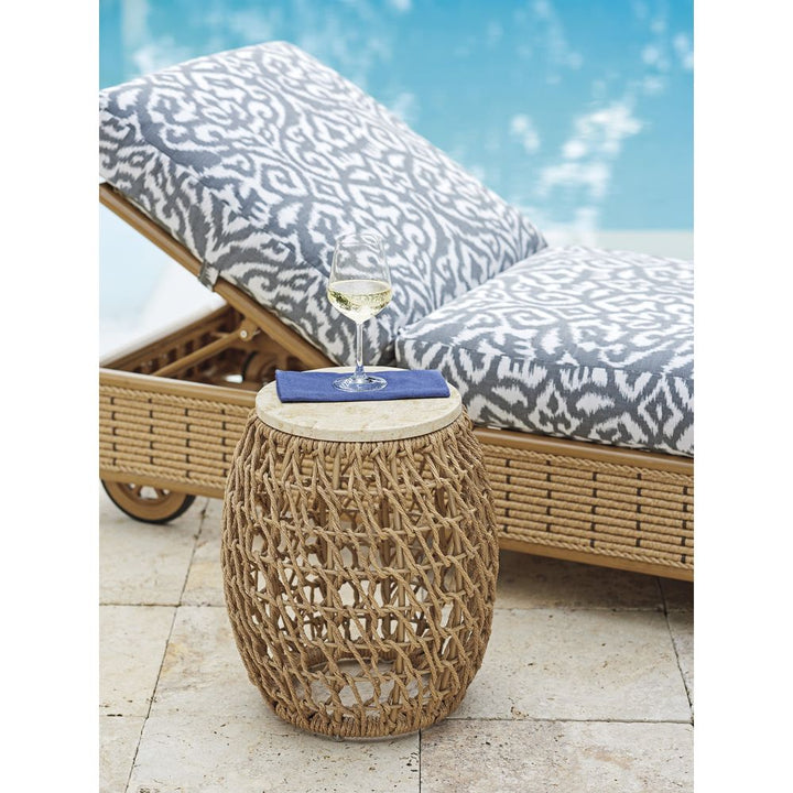 Outdoor Side Tables Round Accent Table - Light Brown