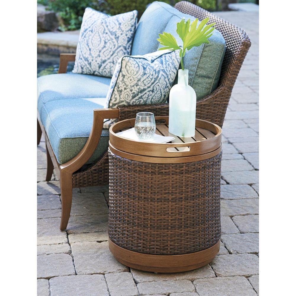 Outdoor Side Tables Round Accent Table - 3935 Medium Brown