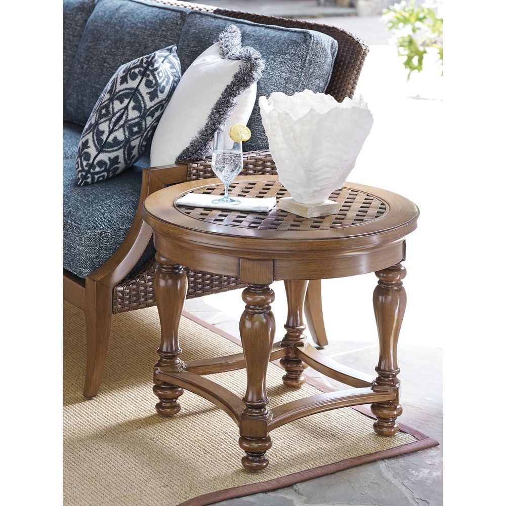 Outdoor Side Tables Round End Table - 3935 Medium Brown