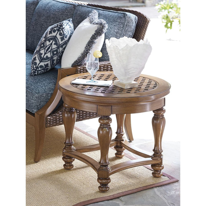 Outdoor Side Tables Round End Table - 3935 Medium Brown