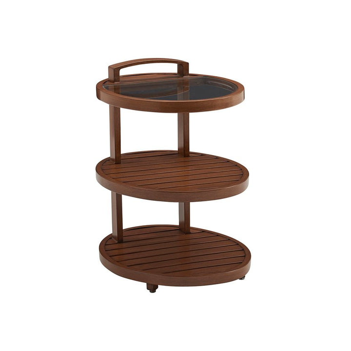 Outdoor Side Tables Tiered End Table - 3935 Medium Brown