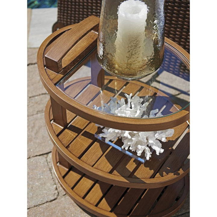 Outdoor Side Tables Tiered End Table - 3935 Medium Brown
