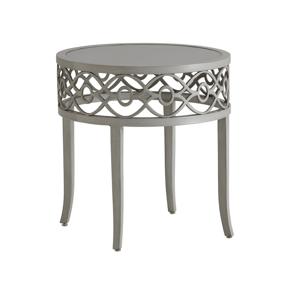 Outdoor Side Tables Round End Table - 3945 Light Gray
