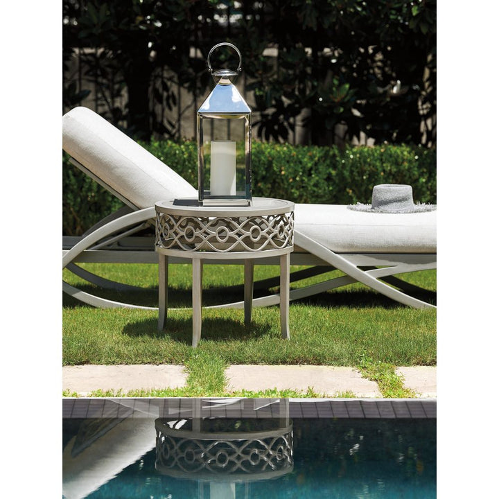 Outdoor Side Tables Round End Table - 3945 Light Gray