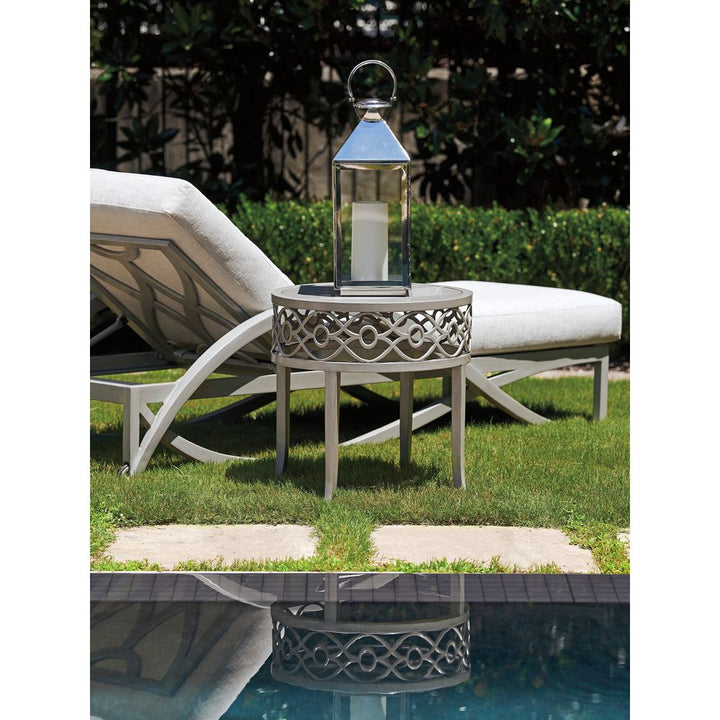 Outdoor Side Tables Round End Table - 3945 Light Gray