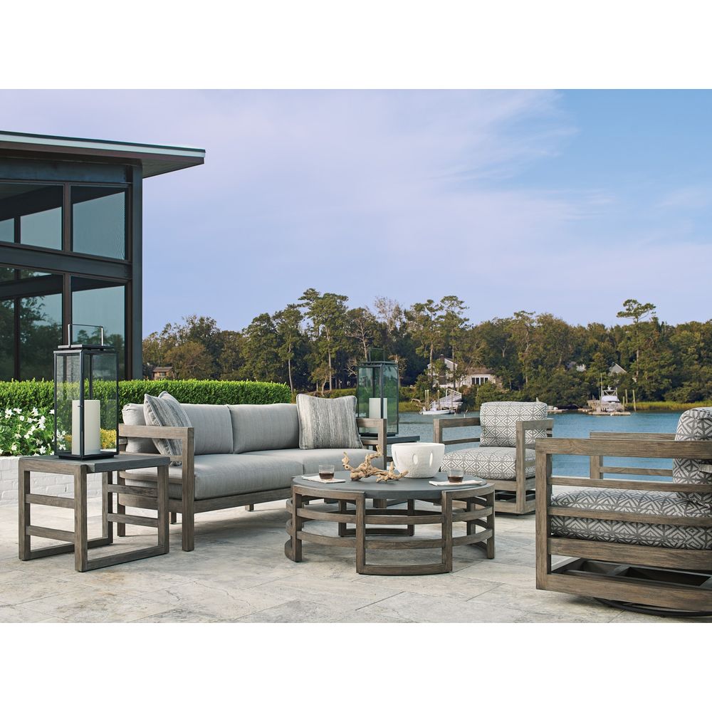 Outdoor Side Tables Cast Top Rectangular End Table - 3950 Light Brown