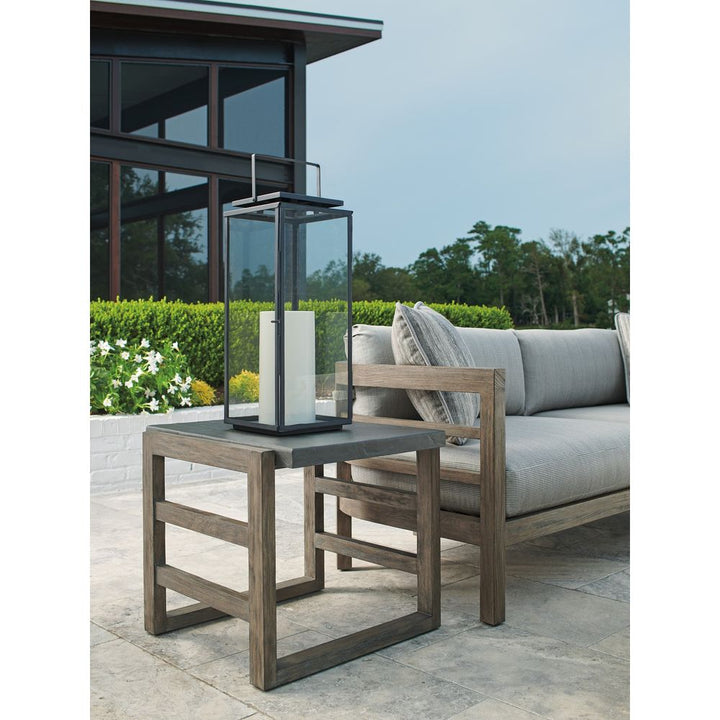 Outdoor Side Tables Cast Top Rectangular End Table - 3950 Light Brown