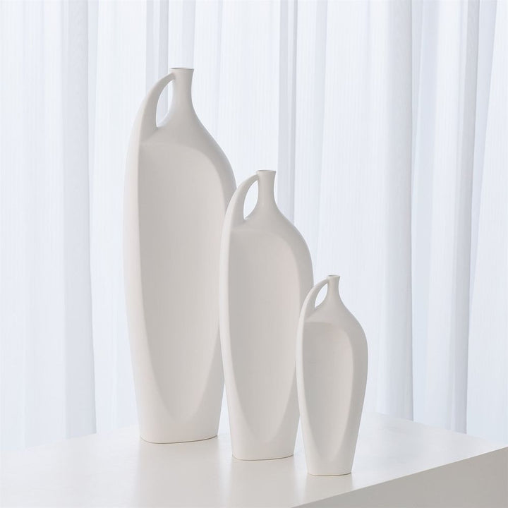 Indentation Vase-Matte White-Med