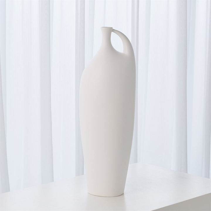 Indentation Vase-Matte White-Med