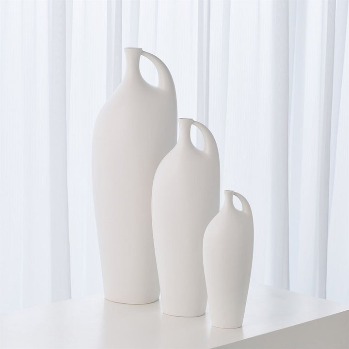 Indentation Vase-Matte White-Med