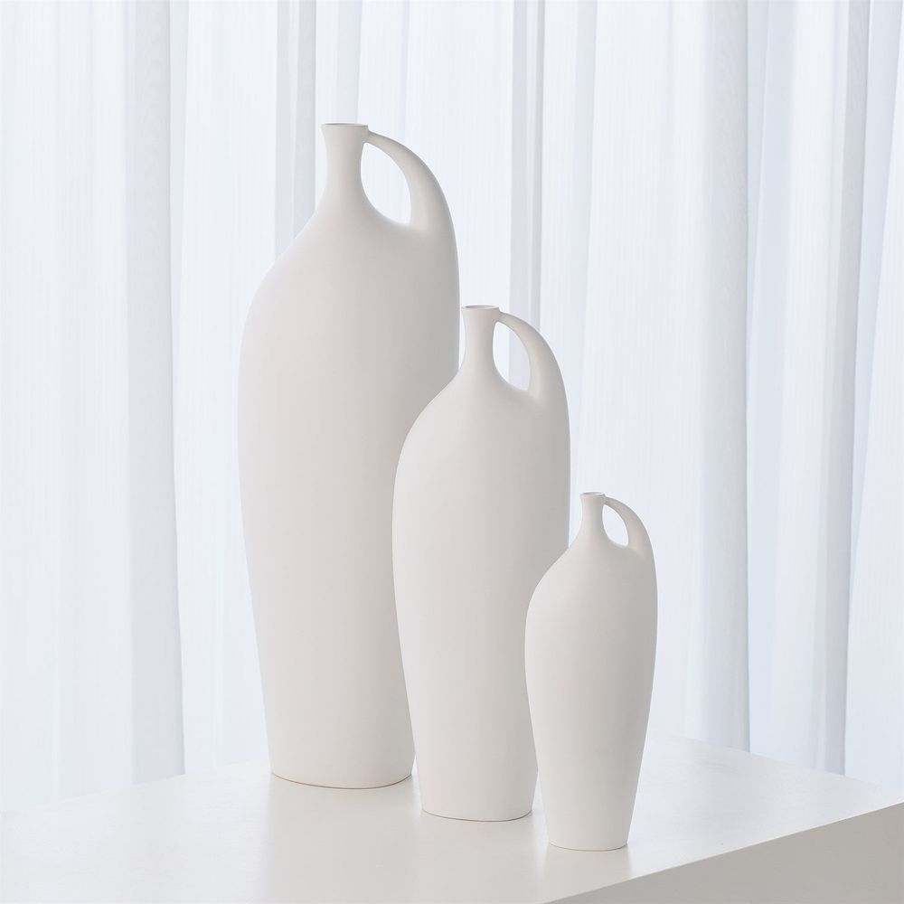 Indentation Vase-Matte White-Med