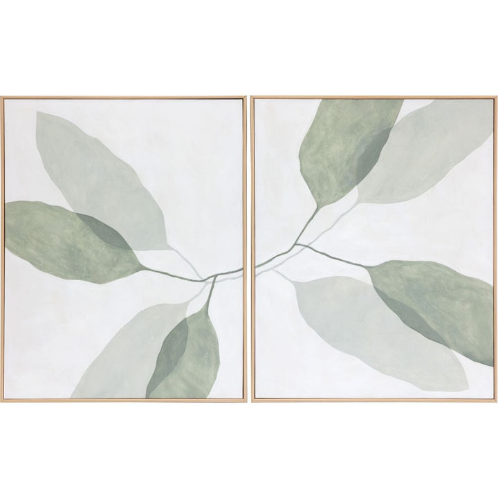 Wall Art Calm Reflection (Set Of 2) - 40" X 50" - Natural Floater Frame