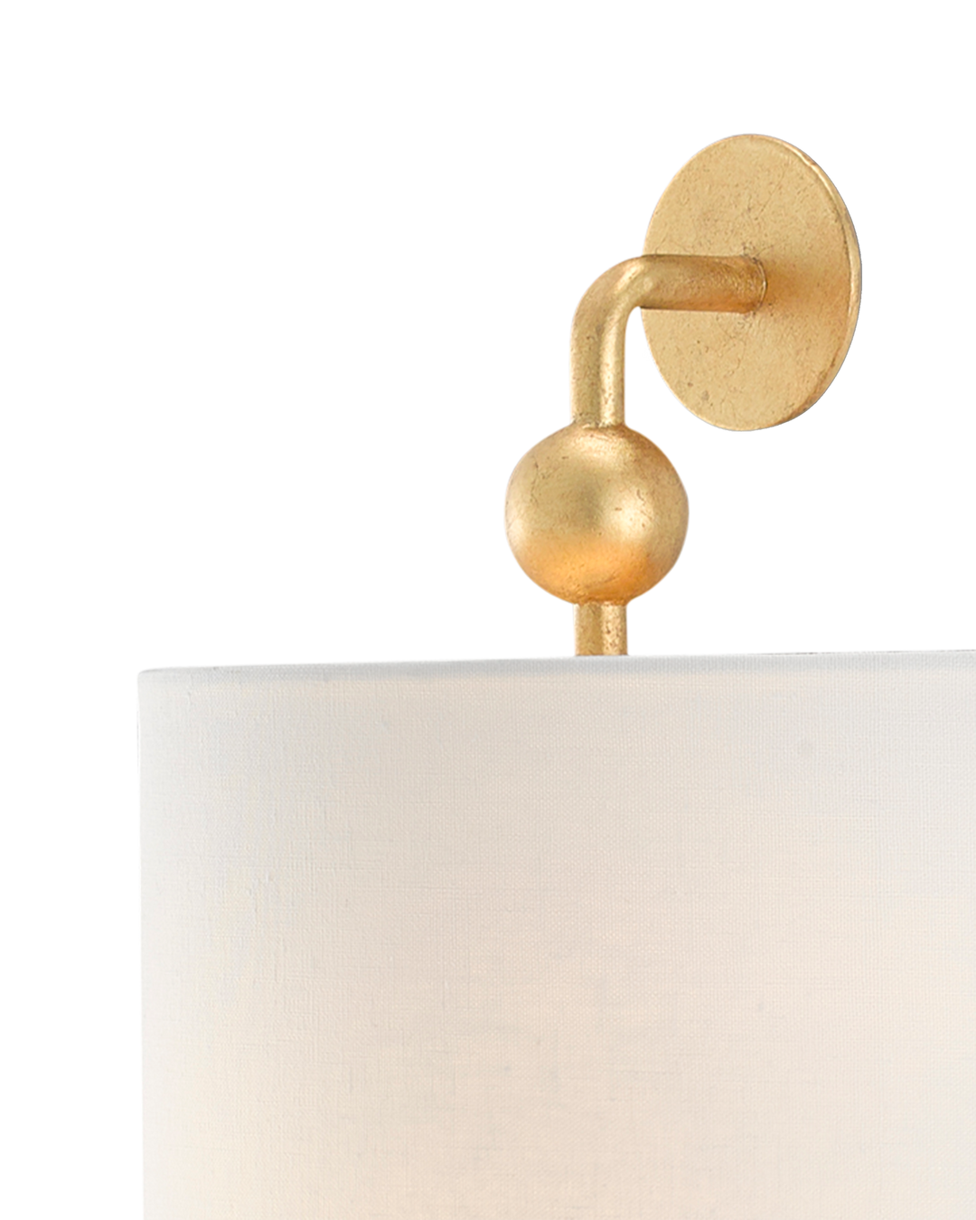 Tavey Gold Wall Sconce, White Shade
