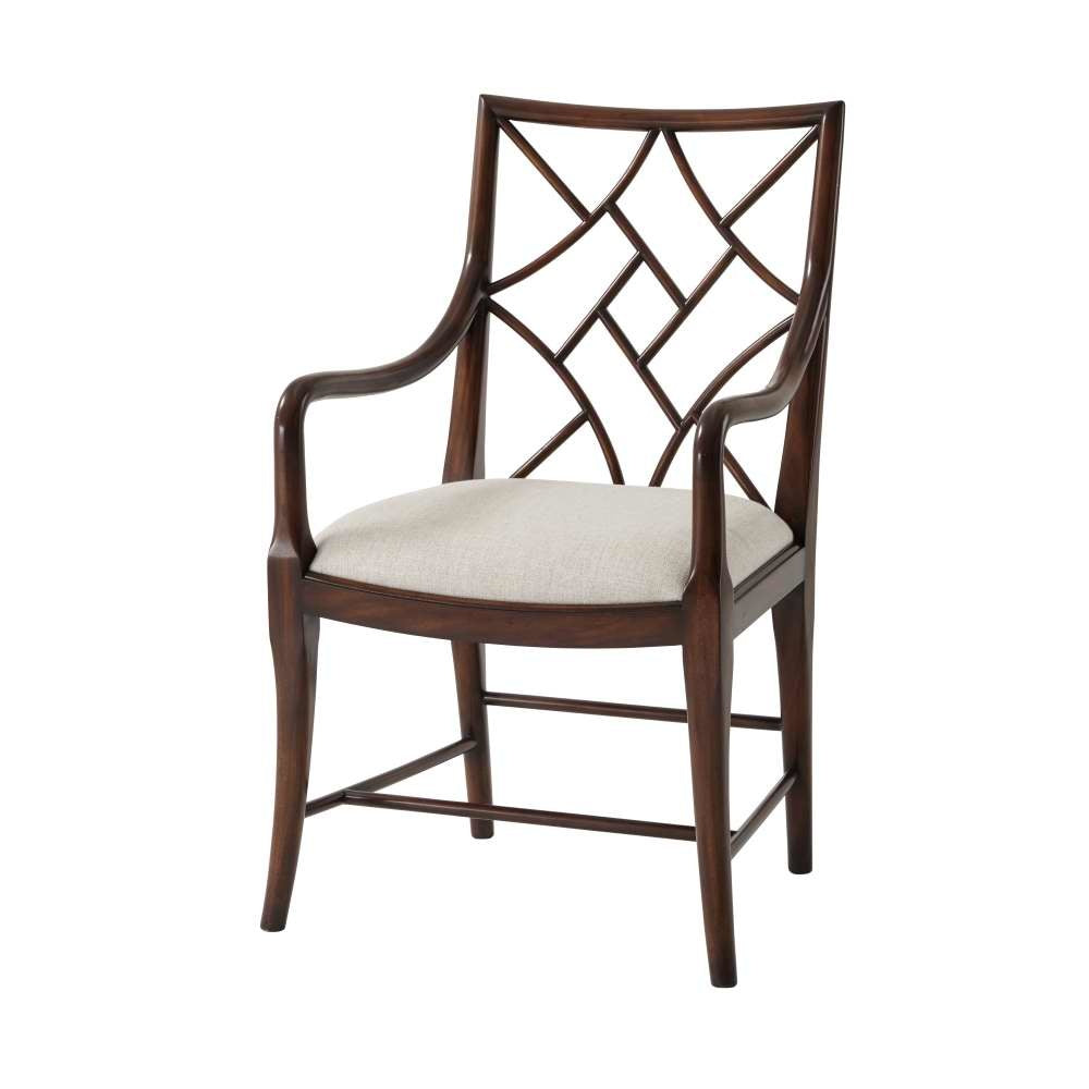 A Delicate Trellis Armchair-Theodore Alexander-THEO-4100-613.1AWL-Dining Chairs63.23W-2-France and Son