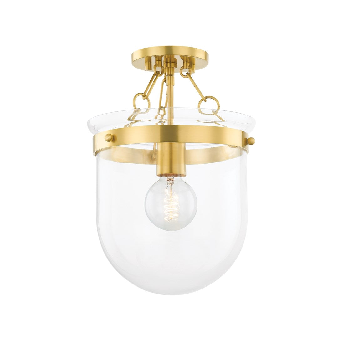 Dunbar Semi Flush Mount-Mitzi-Flush MountsAged Brass-1-France and Son