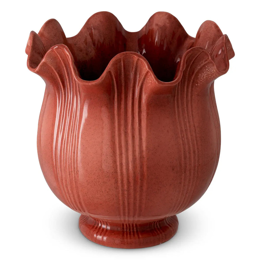 Vase Tulipa Coral Red Ceramic - image 3