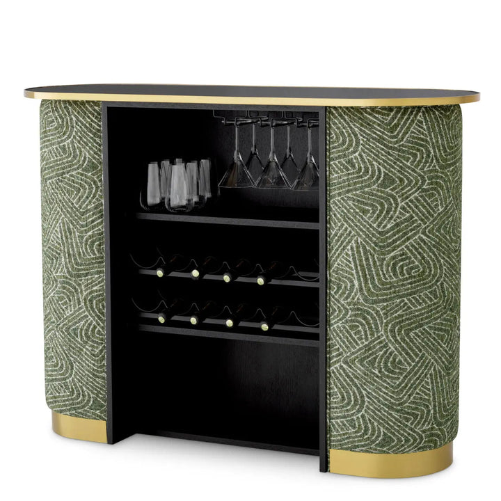 Bar Matthew Camari Green Brushed Brass Finish Black Glass - image 3