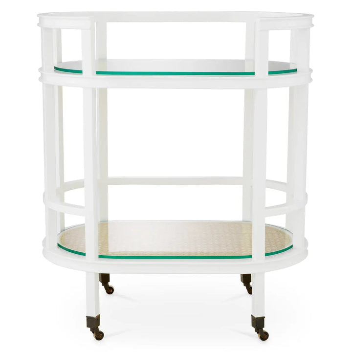 Trolley Bahamas Piano White Finish Natural Cane - image 3