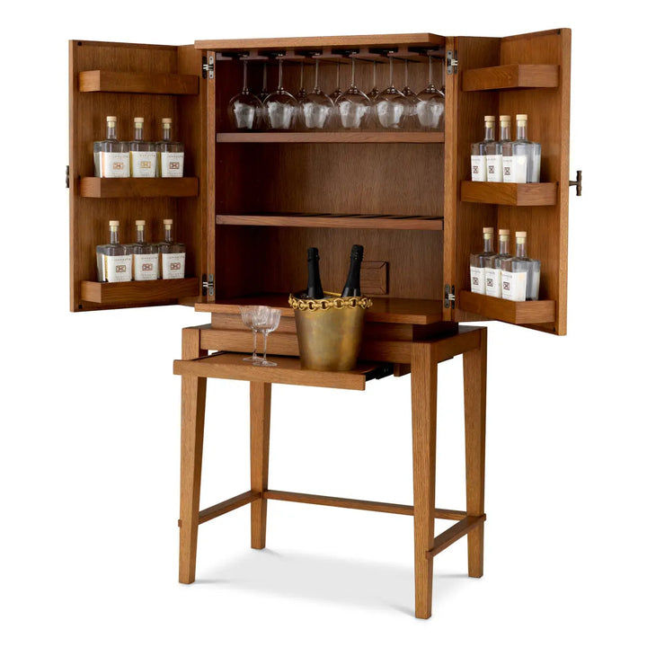 Bar Cabinet Borchard Caramel Oak Veneer - image 3