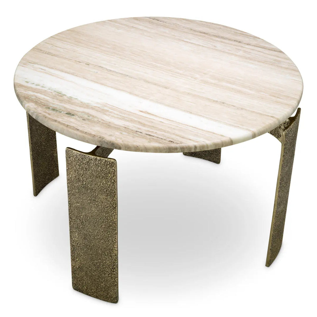 Dining Table Bodega Round Antique Brass Finish - image 3