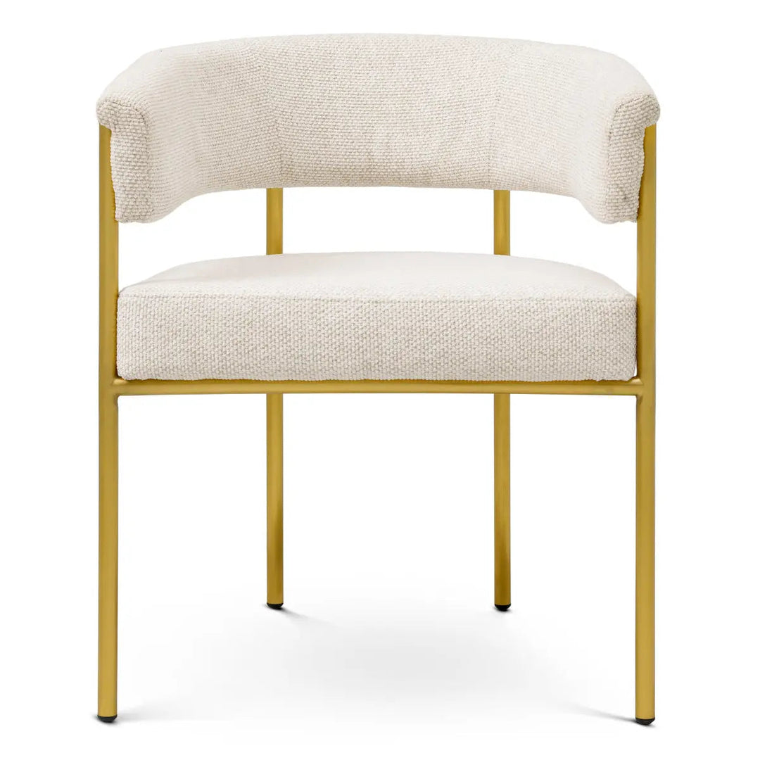 Dining Chair Gainsley Axton Off-White Brushed Brass Finish - image 3
