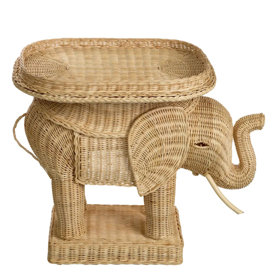 Side Table Elephant Natural Rattan - image 1