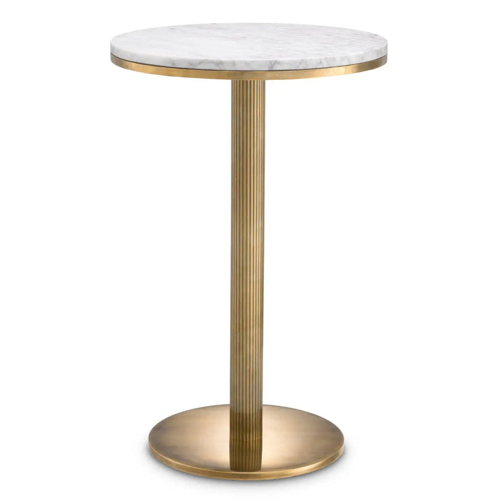 Side Table Tavolara Vintage Brass Finish White Marble - image 3